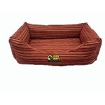 Large 40" Heavy Duty Dog Bed Lounger Striped Fabric With Inner Cushion